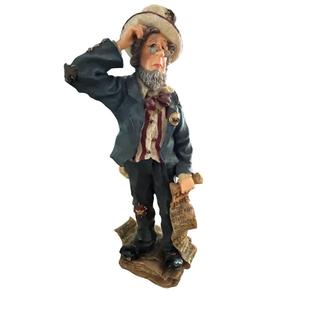 Boyds Bear & Friends Folkstones Uncle Sam April 15th Blues Tax Figurine 1E/1544